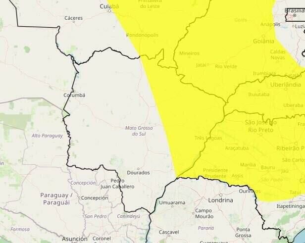 Imagem de compartilhamento para o artigo Inmet alerta para chuvas intensas em 24 municípios de Mato Grosso do Sul da MS Todo dia